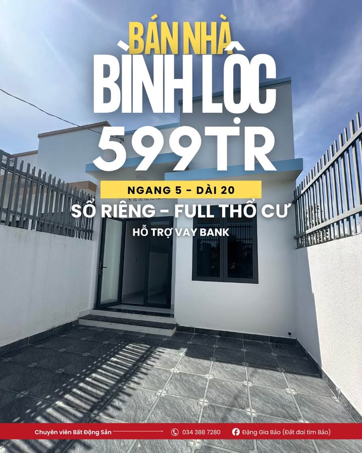Nhà riêng phường Bình Lộc, Long Khánh 100m² giá 599 triệu - Sổ riêng, ở ngay!