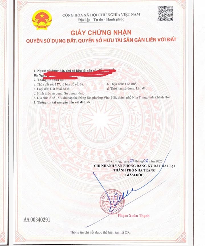 Bán lô đất hẻm ô tô Vĩnh Hải Nha Trang 112.4m² giá 4.8 tỷ - Vị trí tiềm năng gần biển!