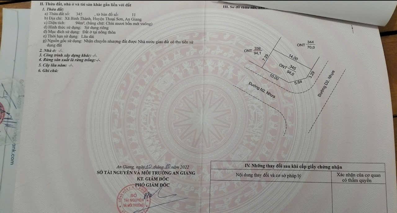 Đất nền góc mặt tiền chợ KDC Bình Thành 94m² giá 1.1 tỷ - Cơ hội đầu tư tốt!