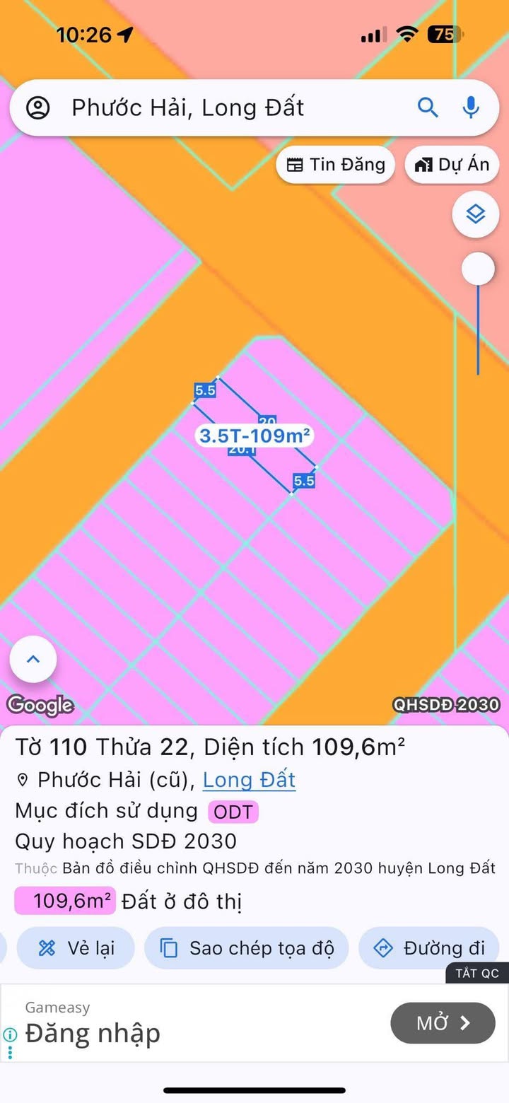 Đất tái định cư Phước Hải 110m² giá 3.55 tỷ - Gần biển, thuận tiện mọi bề!