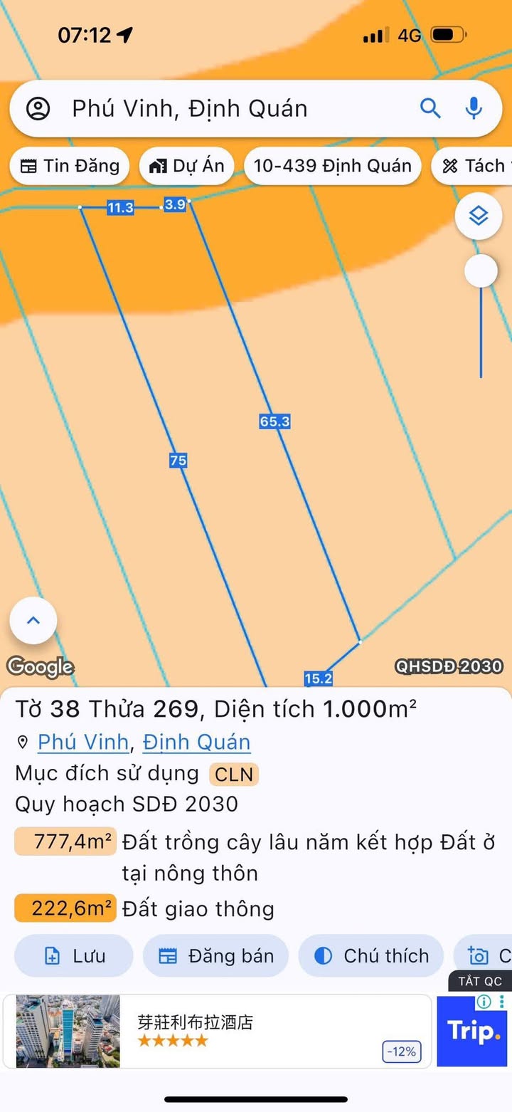 Đất nền 1 sào xã Phú Vinh - Đồng Nai 1000m² giá 850 triệu - Cơ hội đầu tư tuyệt vời!