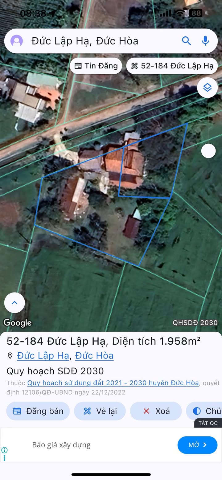 Đất thổ cư 2000m² đường nhựa Bàu Sen, Đức Lập Hạ giá 6.2 tỷ - Bán gấp!