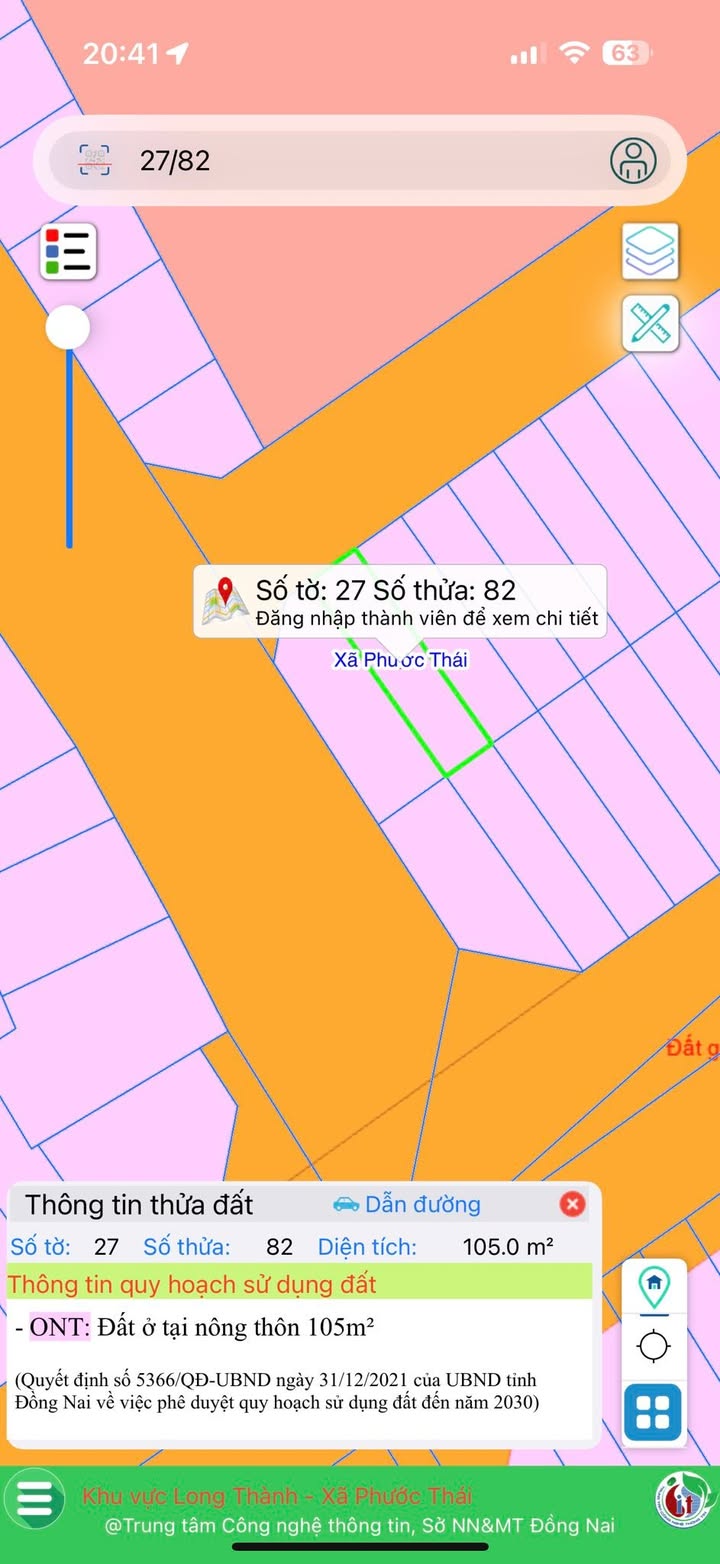 Đất nền KDC Song Phương, Phước Thái 105m² giá 1.8 tỷ - Sổ đỏ riêng, thổ cư 100%!