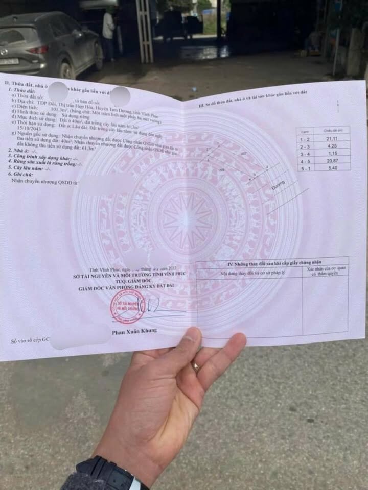 Đất nền Tam Dương 102m² giá 2 tỷ - Đối diện bệnh viện Me Tam Dương!