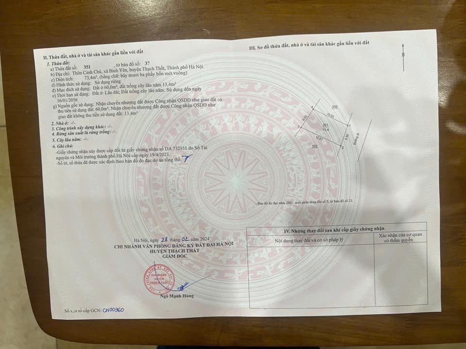 Đất thổ cư tại xã Bình Yên, huyện Thạch Thất 73m² - Giá tốt, vị trí đắc địa!