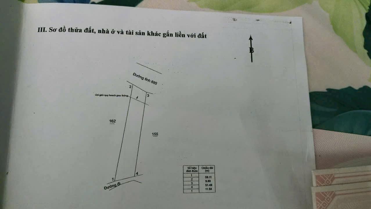 Đất nền 555m² tại đường tỉnh 885, Giồng Trôm - Kinh doanh thuận lợi