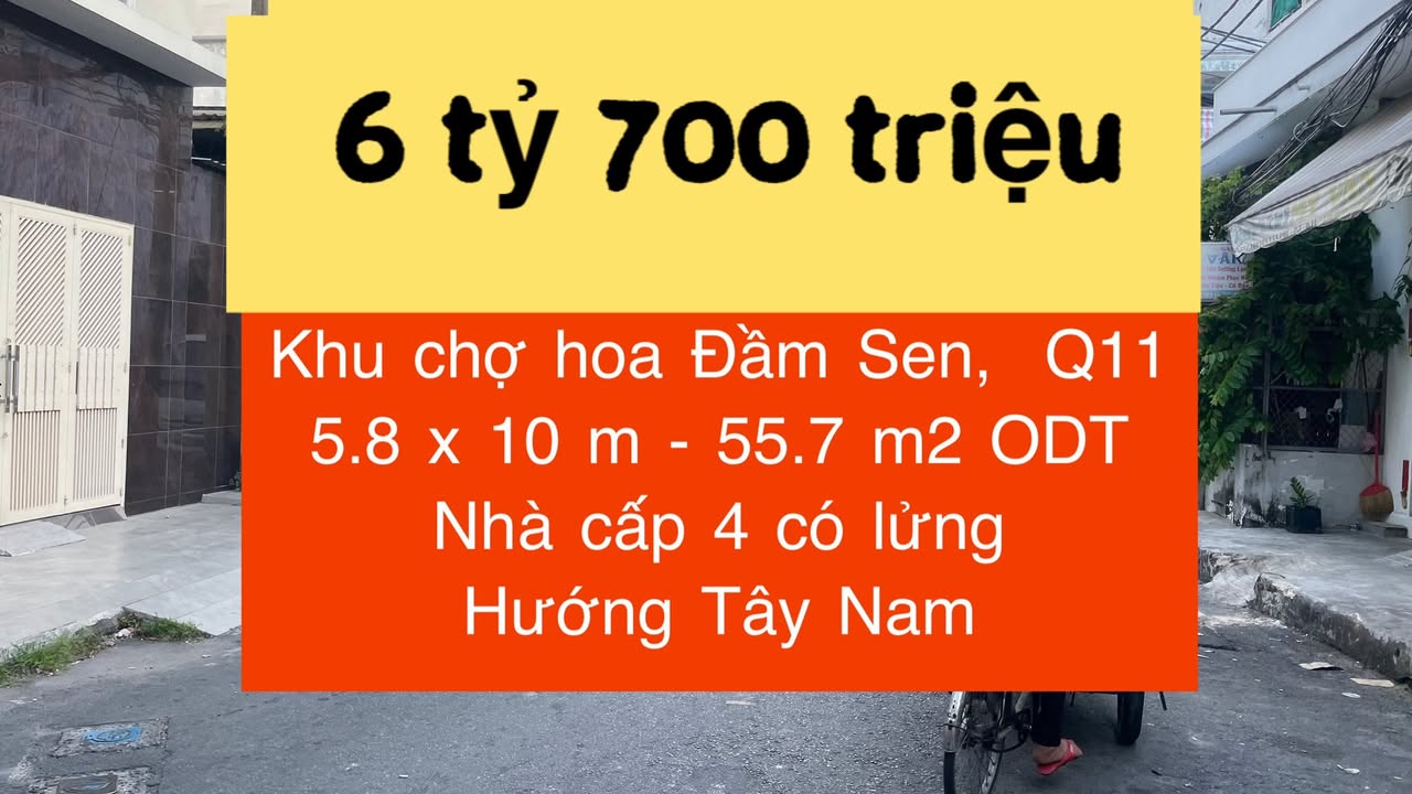 Nhà riêng tại chợ hoa Đầm Sen, 55m² giá 6.7 tỷ - Cơ hội đầu tư tuyệt vời!