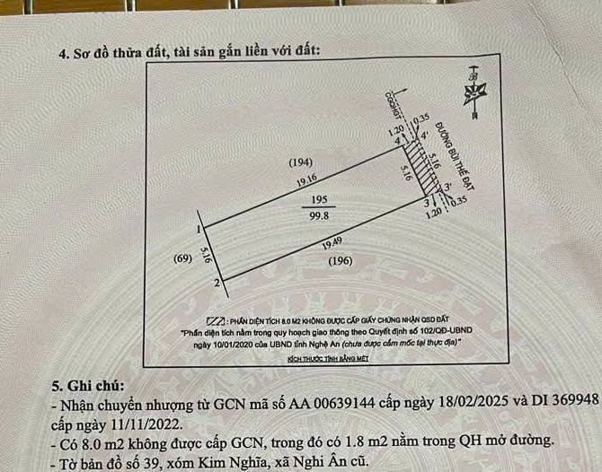Đất Nền Kinh Doanh Đường Bùi Thế Đạt, Nghi Đức, 99m² - Giá Hợp Lý 3 Tỷ