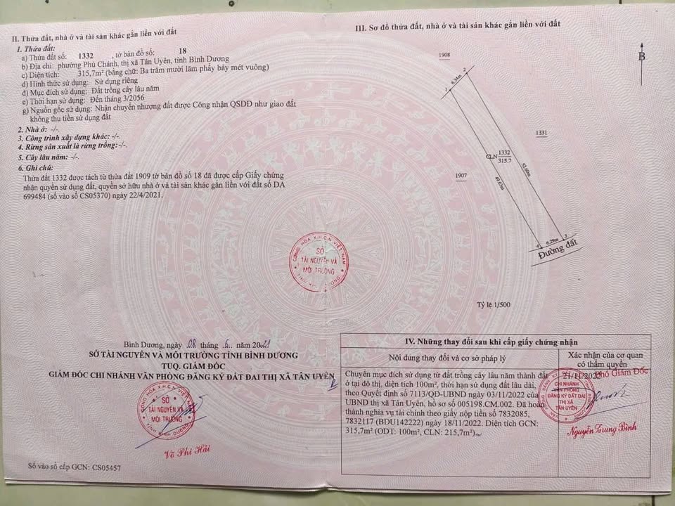 Đất nền Phú Chánh, Tân Uyên 312m² giá 2.2 tỷ - Đầu tư sinh lời ngay!