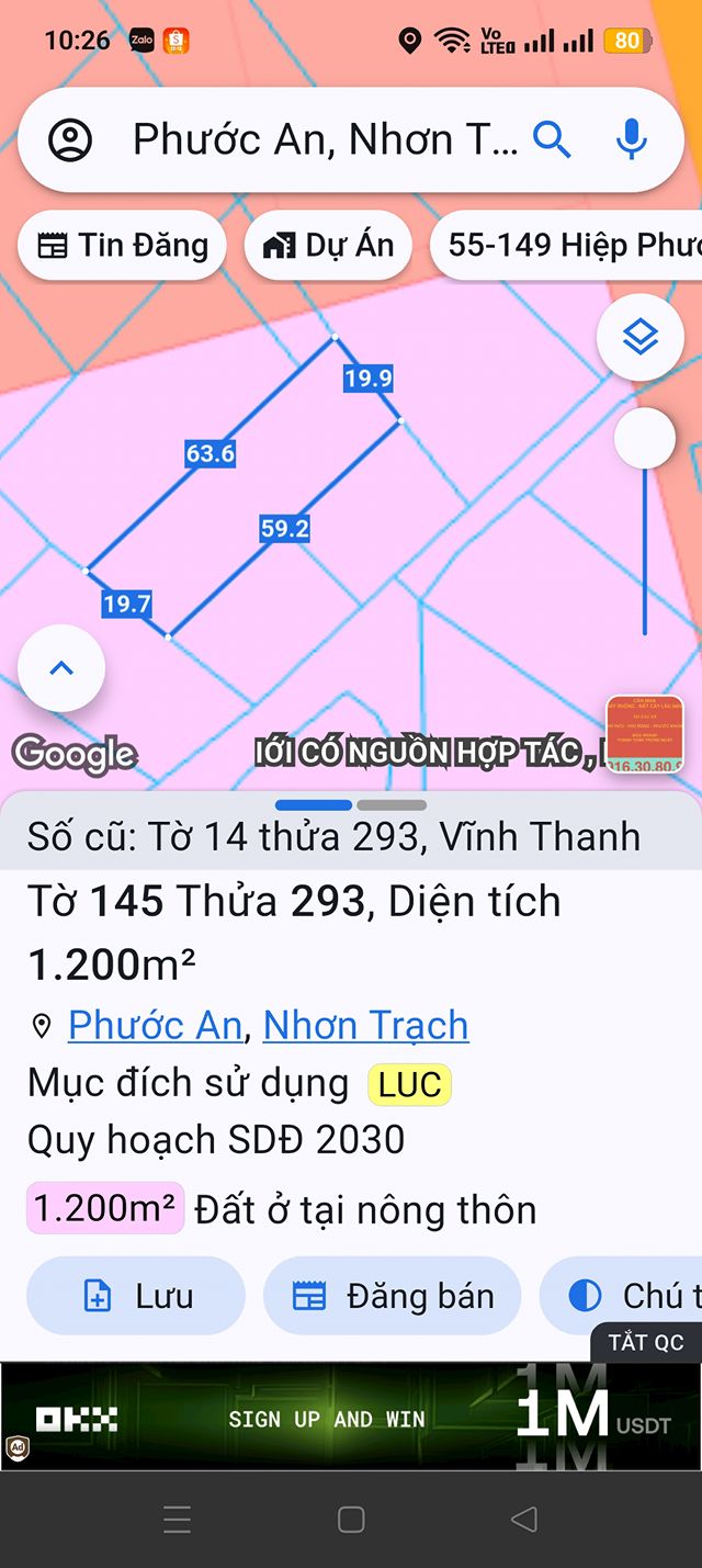 Đất nền Vĩnh Thanh Nhơn Trạch 1200m² giá 2,5 tỷ - Cơ hội đầu tư sinh lời!