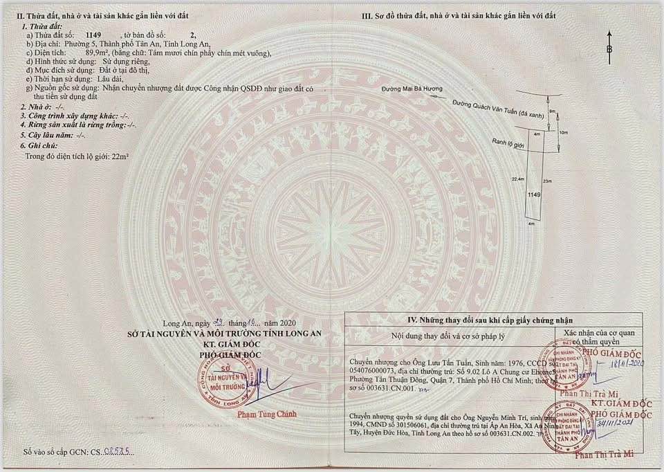 Đất mặt tiền Quách Văn Tuấn, Tân An, 92m² chỉ 850 triệu - Đầu tư sinh lời ngay!