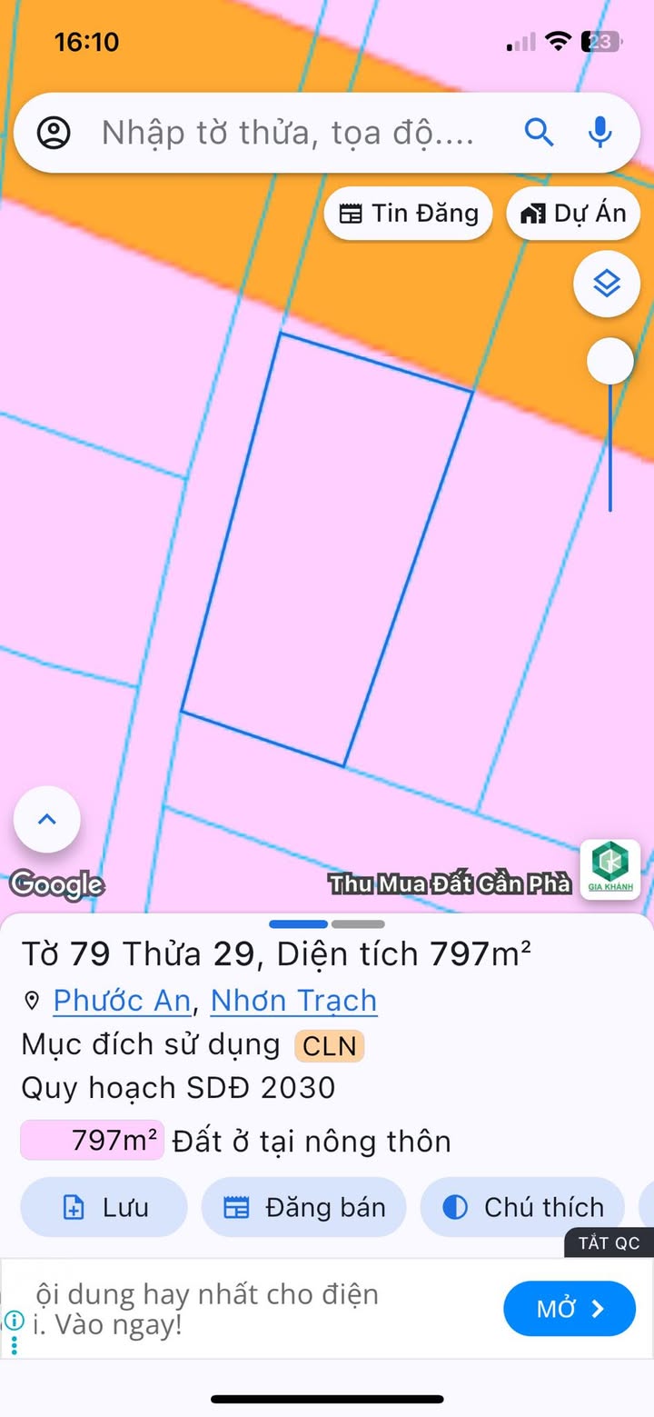 Đất nền Phước An Nhơn Trạch 800m² giá 3 tỷ - Sổ hồng chính chủ, đầu tư lý tưởng!