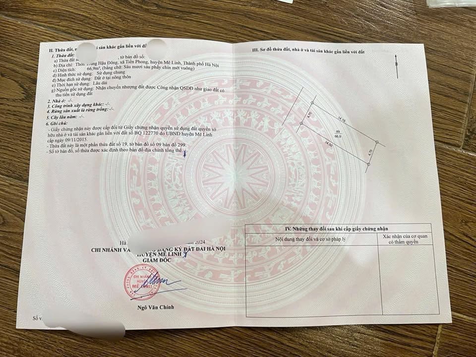 Đất thổ cư Tiền Phong Mê Linh 66m² - Đầu tư sinh lời ổn định!