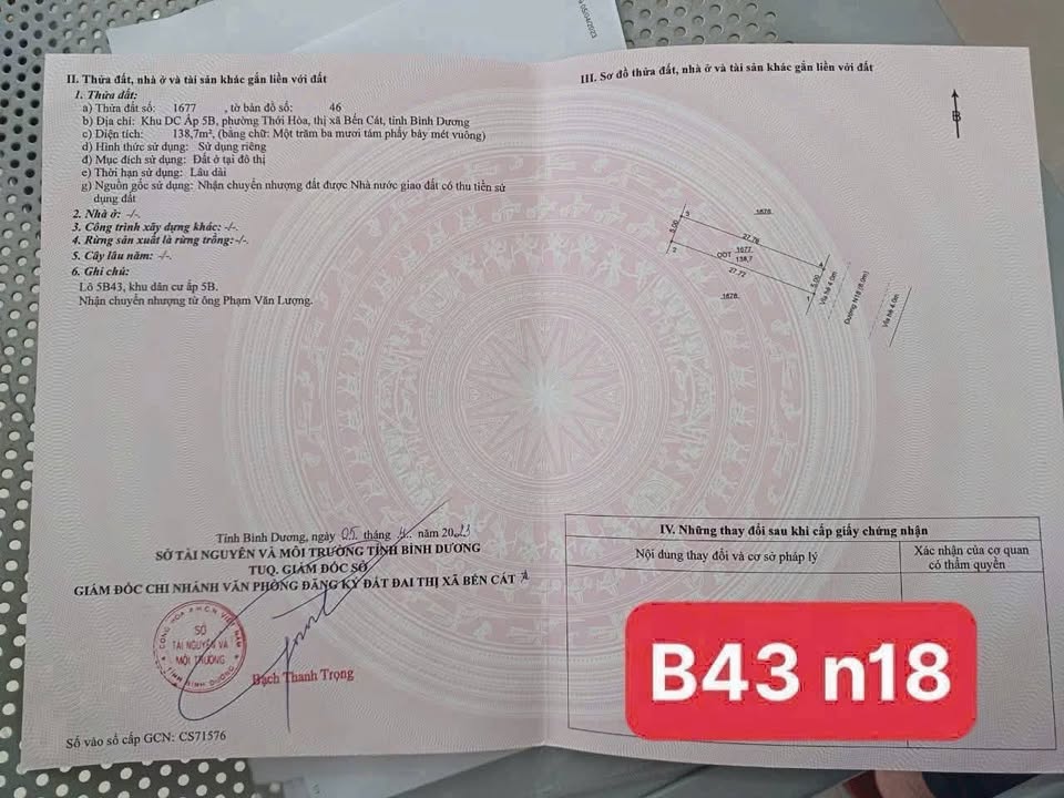 Đất nền Thới Hòa Bến Cát 150m² giá 1.5 tỷ - Đầu tư sinh lời hấp dẫn!