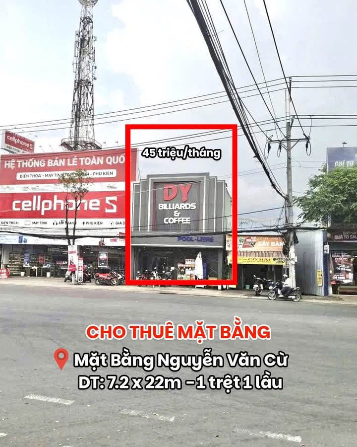 Mặt bằng cho thuê Nguyễn Văn Cừ Ninh Kiều 158m² giá 45 triệu - Gần Đại học Y Dược