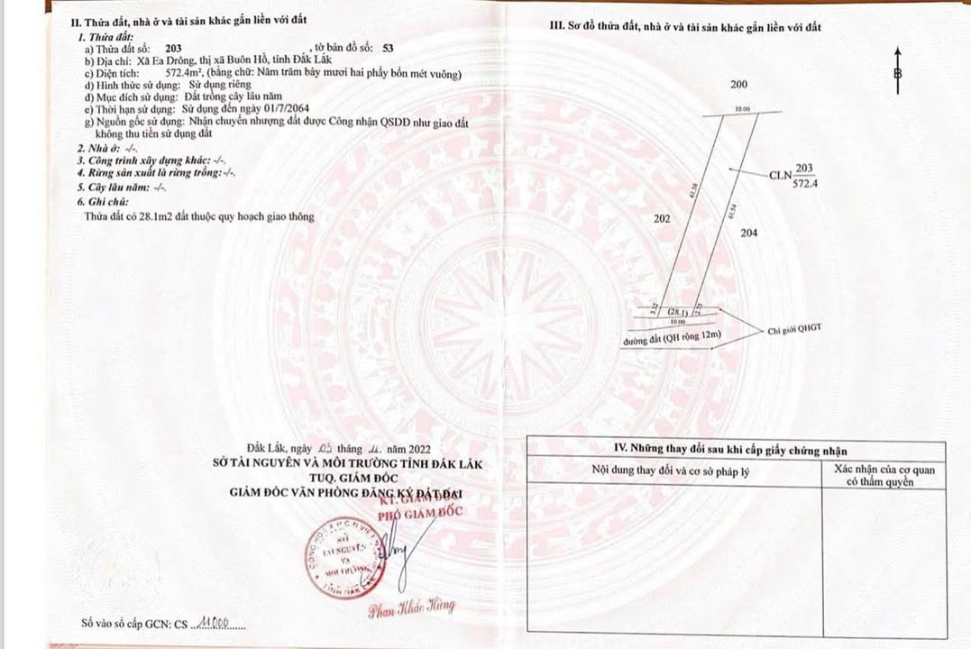 Đất thổ cư 610m² thôn 8, xã Ea Drông, giá 280 triệu - Pháp lý rõ ràng!
