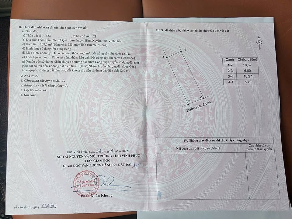 Nhà đẹp Thôn Cầu Các, Xã Quất Lưu, Huyện Bình Xuyên 108m² giá 6 tỷ - Đầu tư sinh lời