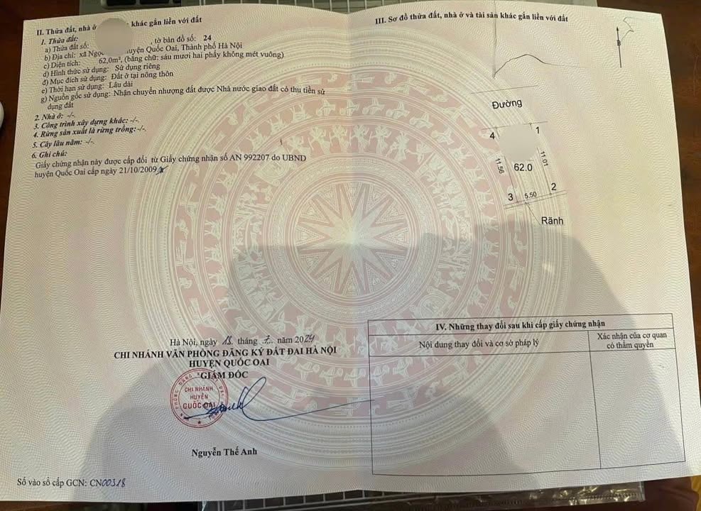 Đất đấu giá thôn Đồng Bụt, Quốc Oai, 62m² - Vị trí đẹp, giá tốt!