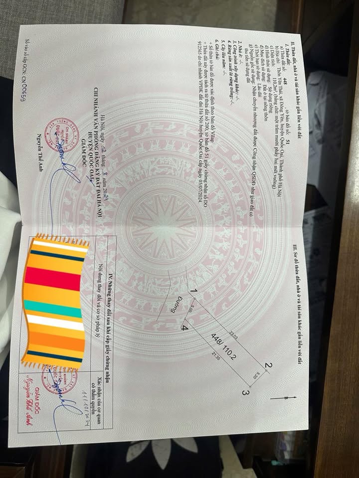 Đất thổ cư Quốc Oai 110m² giá 2 tỷ - Mặt tiền rộng, sổ đỏ chính chủ!