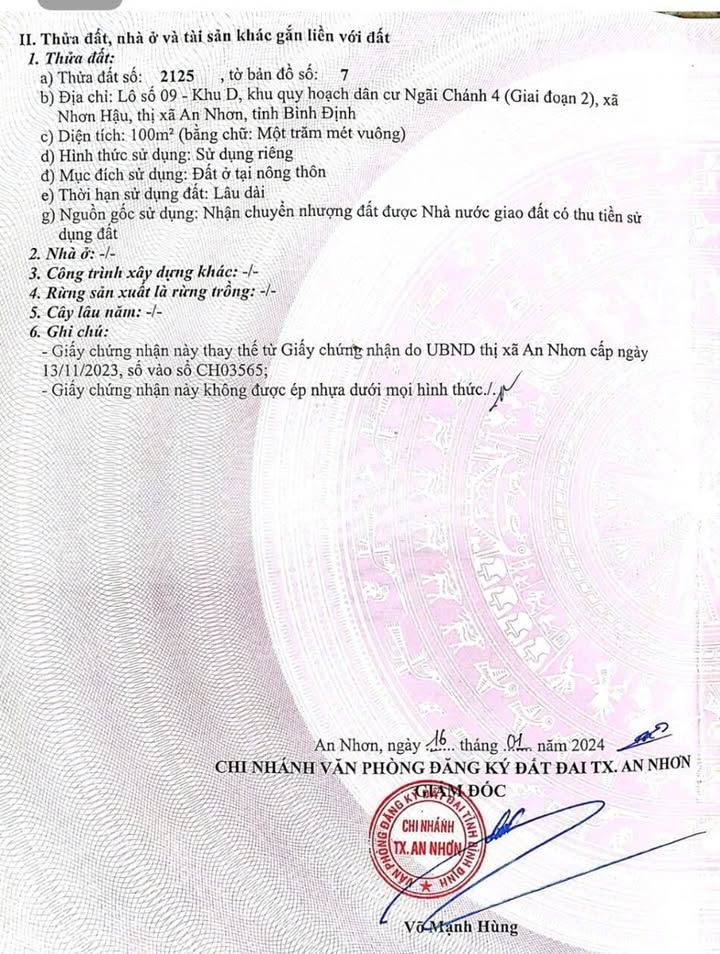 Đất thổ cư Nhơn Hậu, An Nhơn 100m² giá 900 triệu - Vị trí đắc địa, thích hợp kinh doanh!