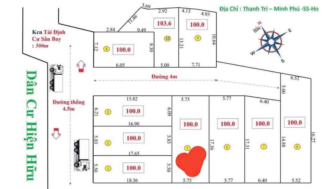 Đất thổ cư Minh Phú, Sóc Sơn 100m² chỉ 1 tỷ - Cơ hội đầu tư hấp dẫn!