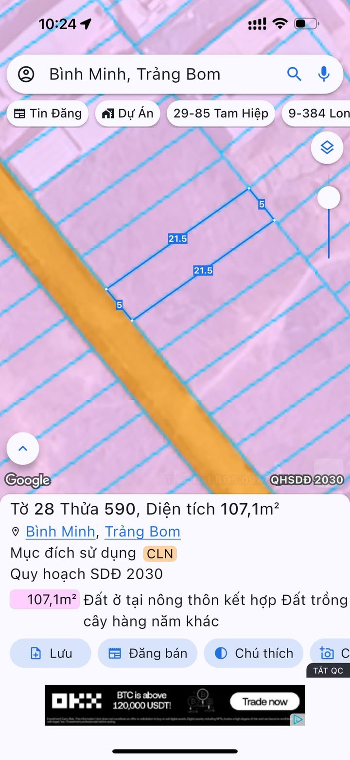 Đất nền Trảng Bom 110m² giá 800 triệu - Cần bán gấp chính chủ!