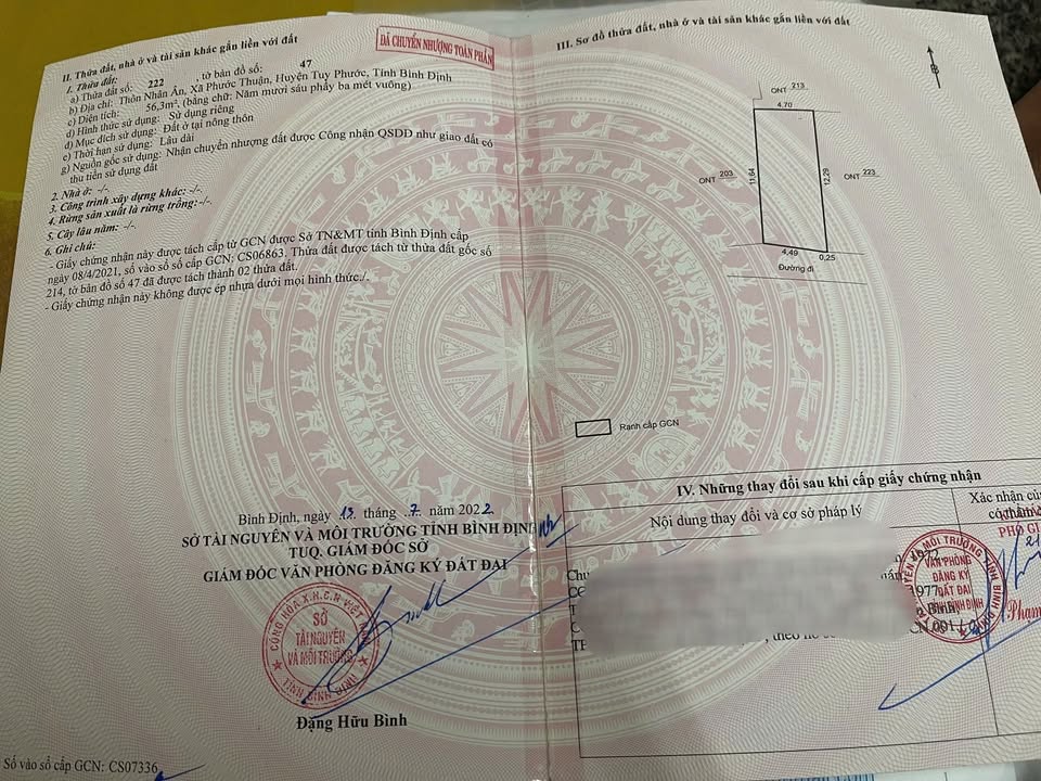 Đất nền Phước Thuận 56m² giá 400 triệu - Sổ đỏ chính chủ, cơ hội đầu tư hấp dẫn!