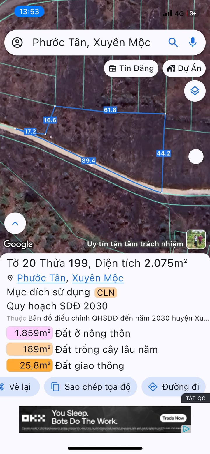 Đất nền khu phố Tân Trung, Phước Tân 2000m² giá 2.6 tỷ - Phù hợp làm nhà vườn