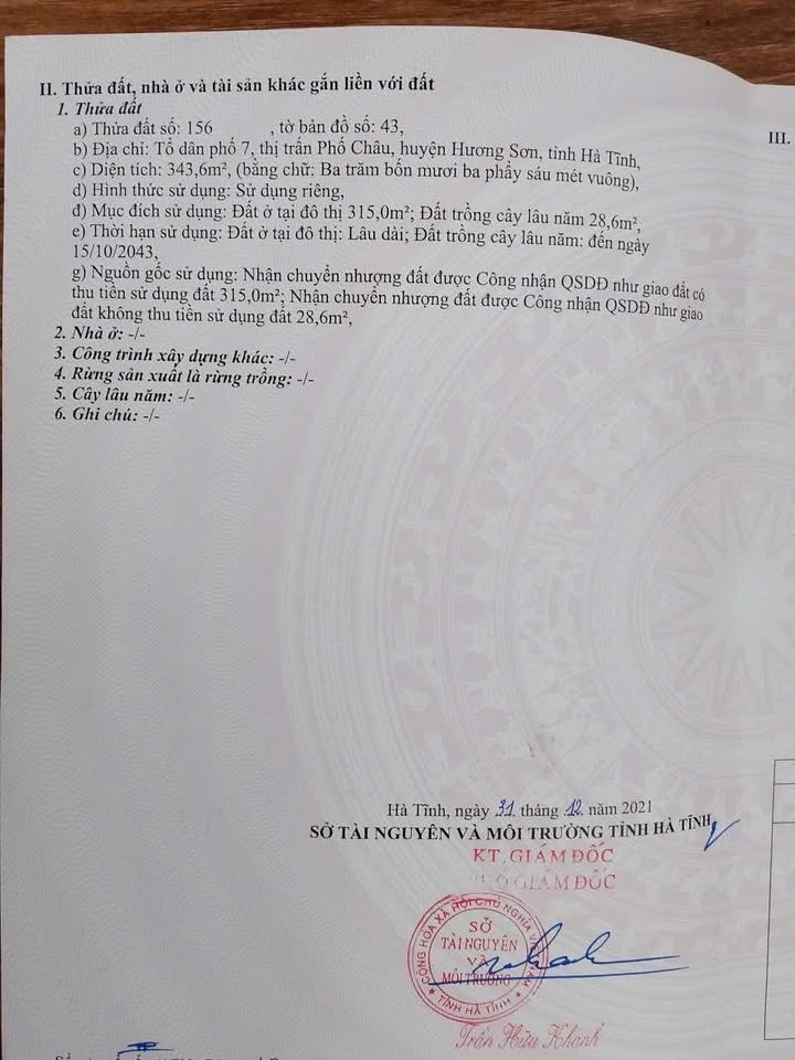 Đất chính chủ Hương Sơn 343m² - Gần cây xăng, thuận tiện kinh doanh!