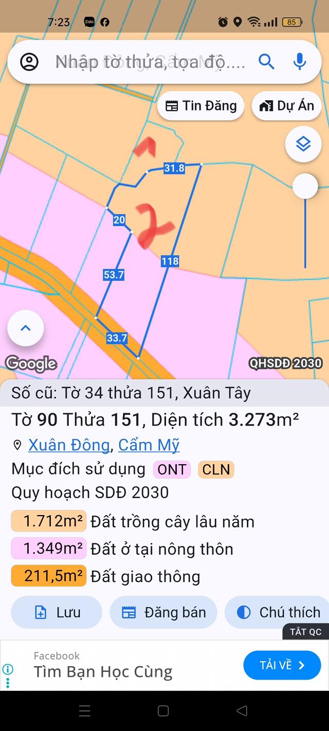 Đất thổ cư 150m² xã Xuân Tây, huyện Cẩm Mỹ - Bán gấp 3.5 tỷ!