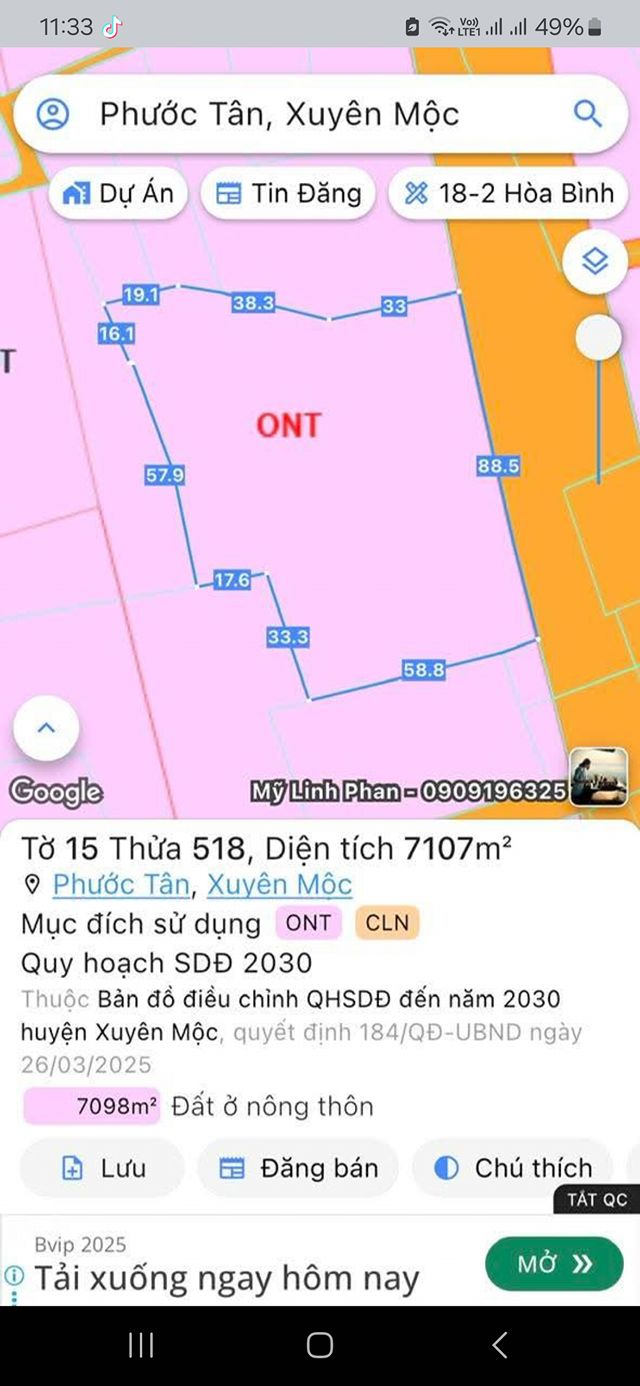 Đất nền 7107m² mặt tiền tỉnh lộ 328, Phước Tân, Xuyên Mộc chỉ 35 tỷ - Tiềm năng đầu tư lớn!