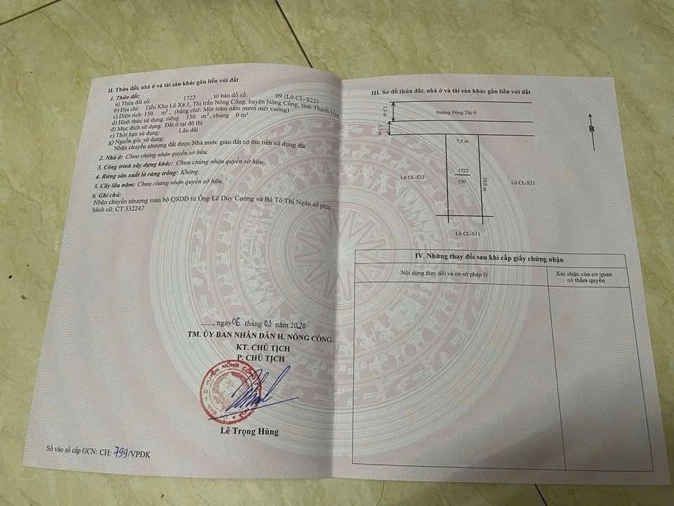 Đất nền Nông Cống 150m² giá thỏa thuận - Cơ hội đầu tư hấp dẫn!