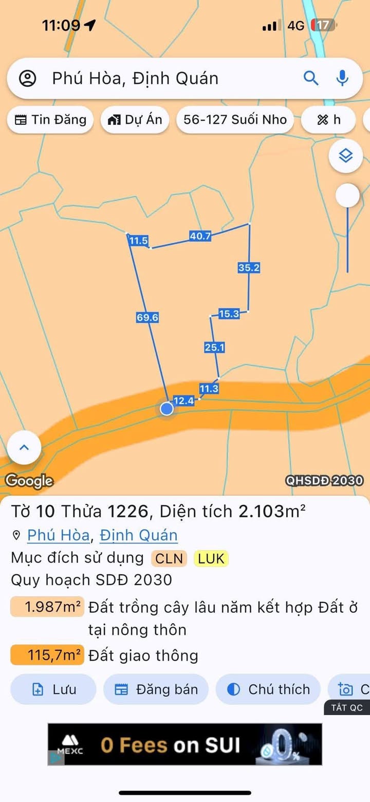 Đất nền 2 xào xã Phú Hòa, Đồng Nai giá 1.2 tỷ - Vị trí đắc địa, giao thông thuận lợi!