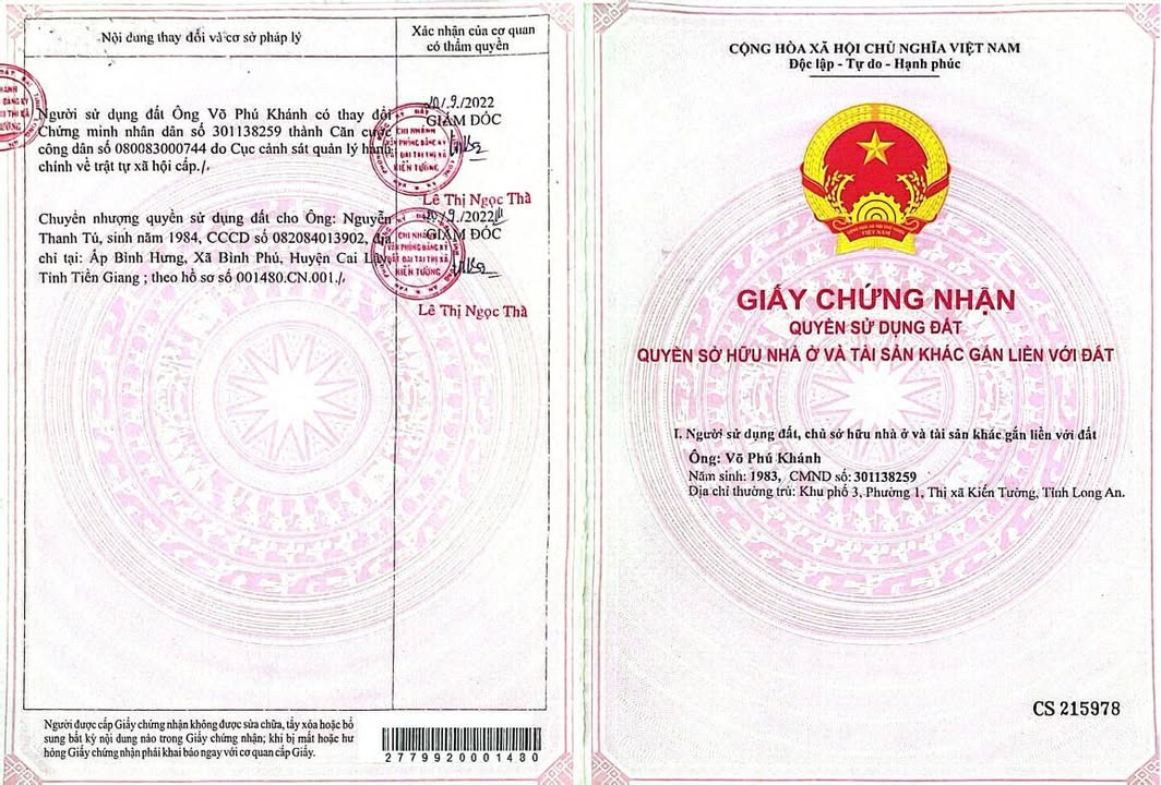 Đất nền 200m² mặt tiền đường TL 831 - Gần KCN Bình Hiệp, chính chủ