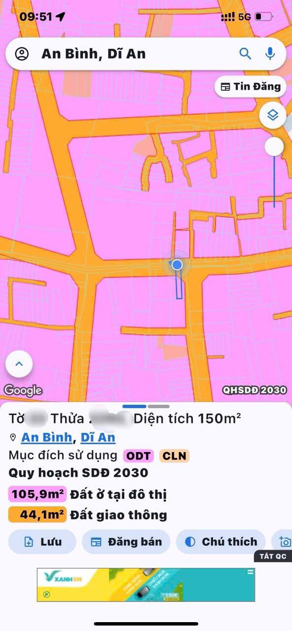 Đất An Bình, Dĩ An 150m² giá 4.7 tỷ - Cơ hội đầu tư hiếm có!