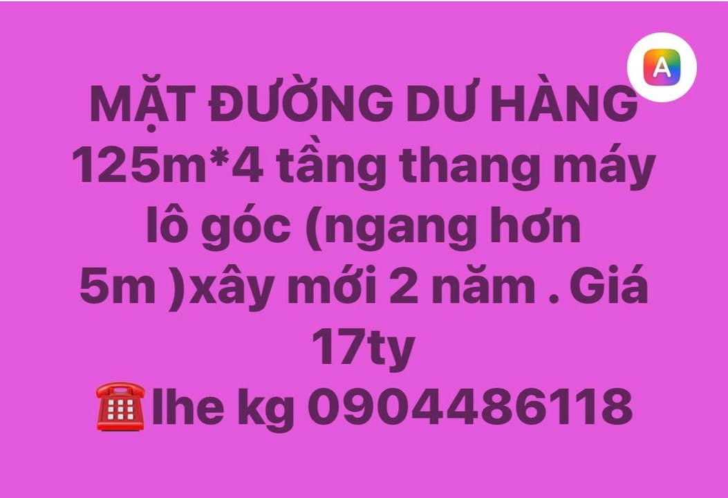 Nhà mặt đường Dư Hàng, quận Lê Chân, Hải Phòng 125m² giá 17 tỷ - Lô góc, thang máy sẵn sàng ở!