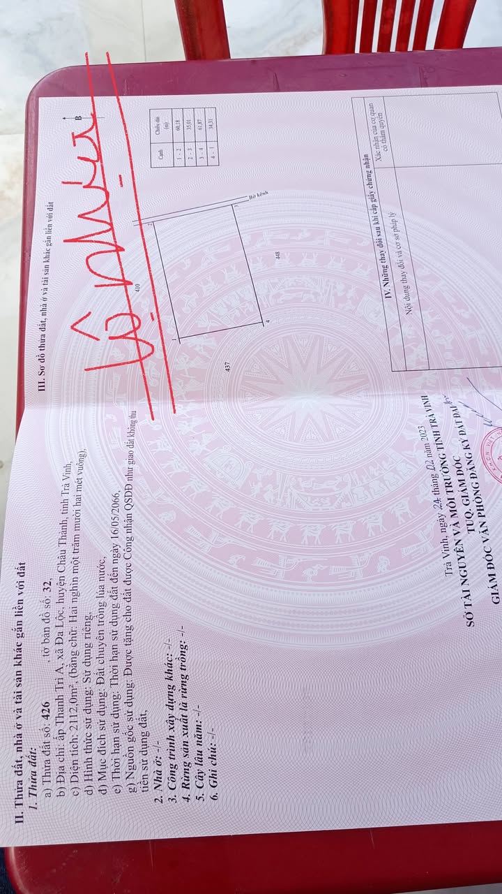 Đất nông nghiệp 3173m² tại ấp Thanh Trì A, Trà Vinh - Giá hấp dẫn chỉ 798 triệu!