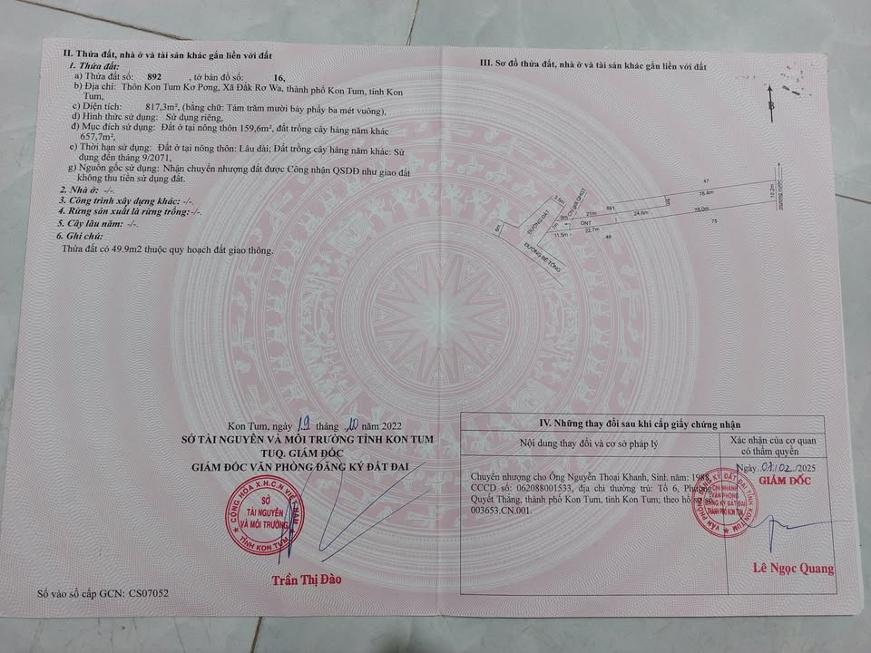 Đất nền Đăk Rơ Wa 817m² giá 500 triệu - Tiềm năng phát triển vượt trội!