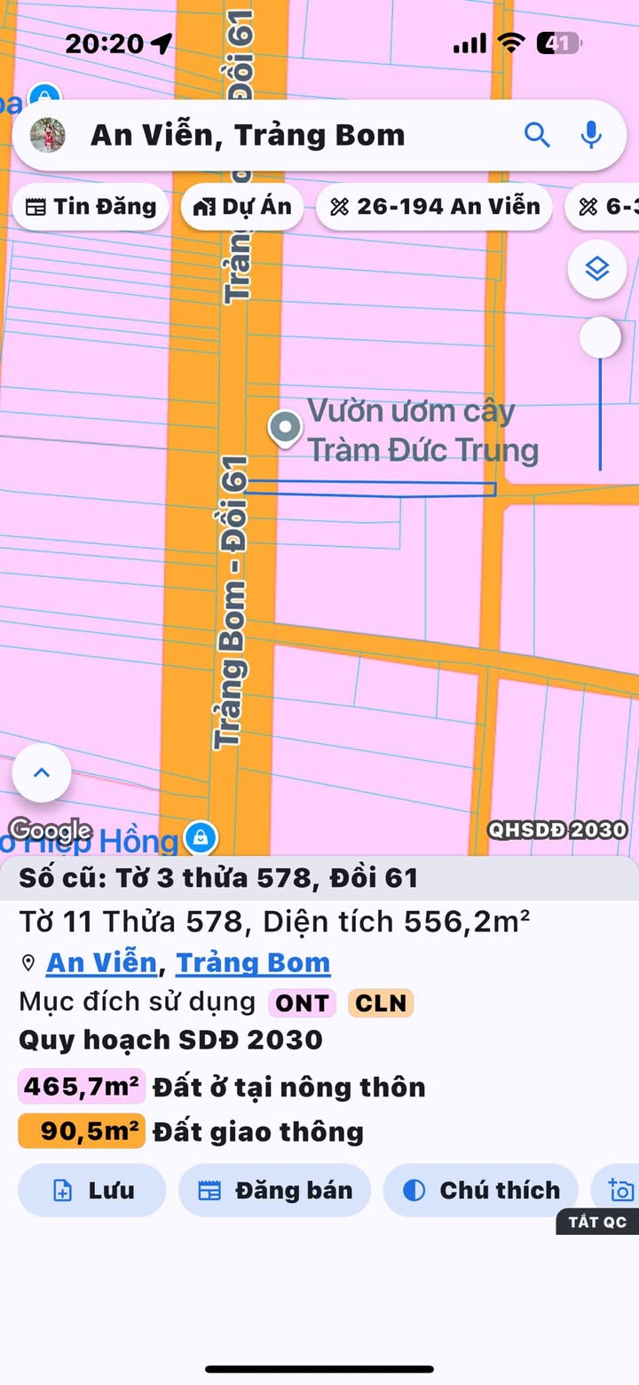 Đất mặt tiền xã Đồi 510m² giá tốt - Cơ hội đầu tư hấp dẫn!