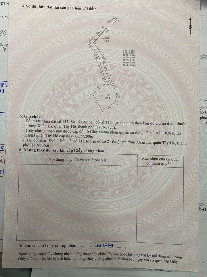 Đất nền Xuân La Tây Hồ 118m² giá 1.8 tỷ - Chính chủ cần bán gấp!