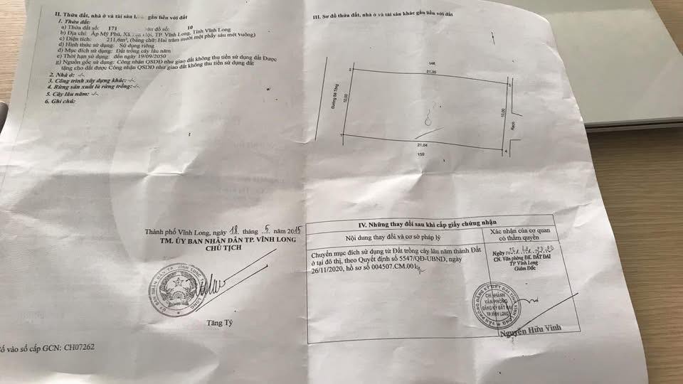 Đất nền đẹp phường Tân Ngãi, Vĩnh Long 212m² chỉ 2.116 tỷ - Sổ đỏ chính chủ!