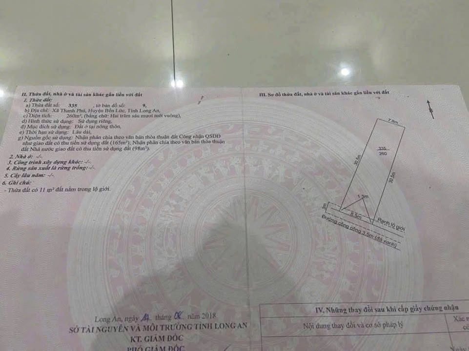 Đất nền xã Thanh Phú, Bến Lức, Long An 255m² giá 3.3 tỷ - Tiện ích đầy đủ, sổ đỏ chính chủ!