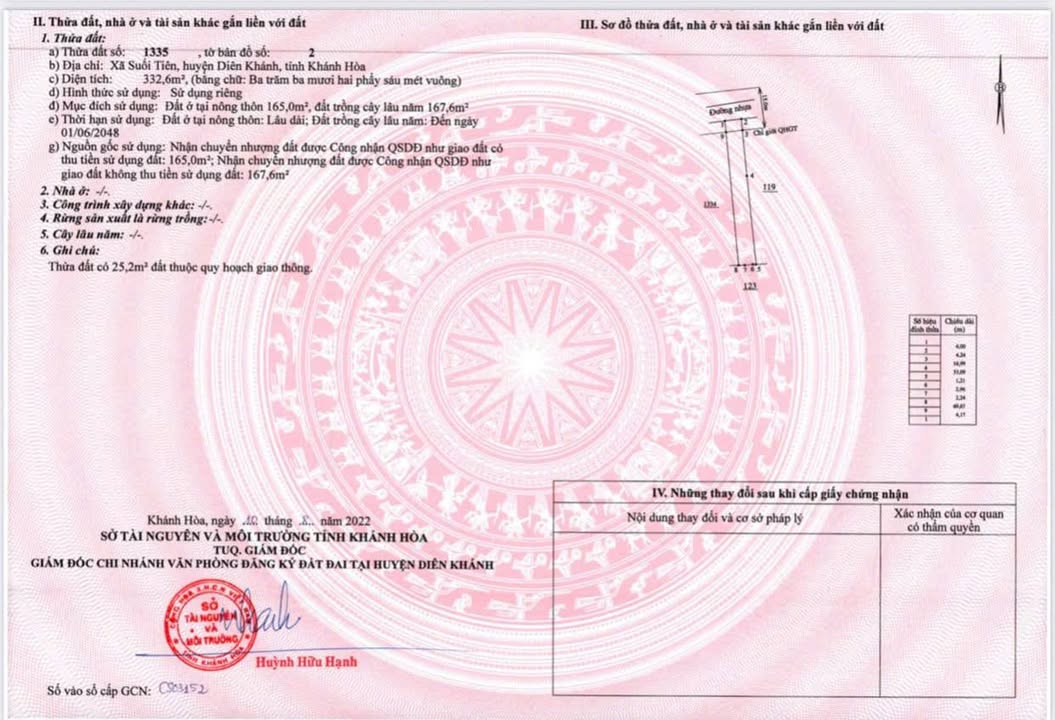 Đất nền Suối Tiên, Diên Khánh 332.6m² giá 5 triệu/m² - Cơ hội đầu tư hiếm có!