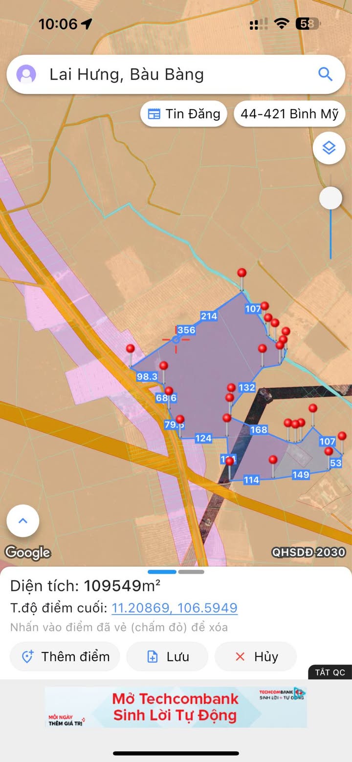 Đất nông nghiệp Lai Hưng Bàu Bàng 11,6ha - Cơ hội đầu tư sinh lời!