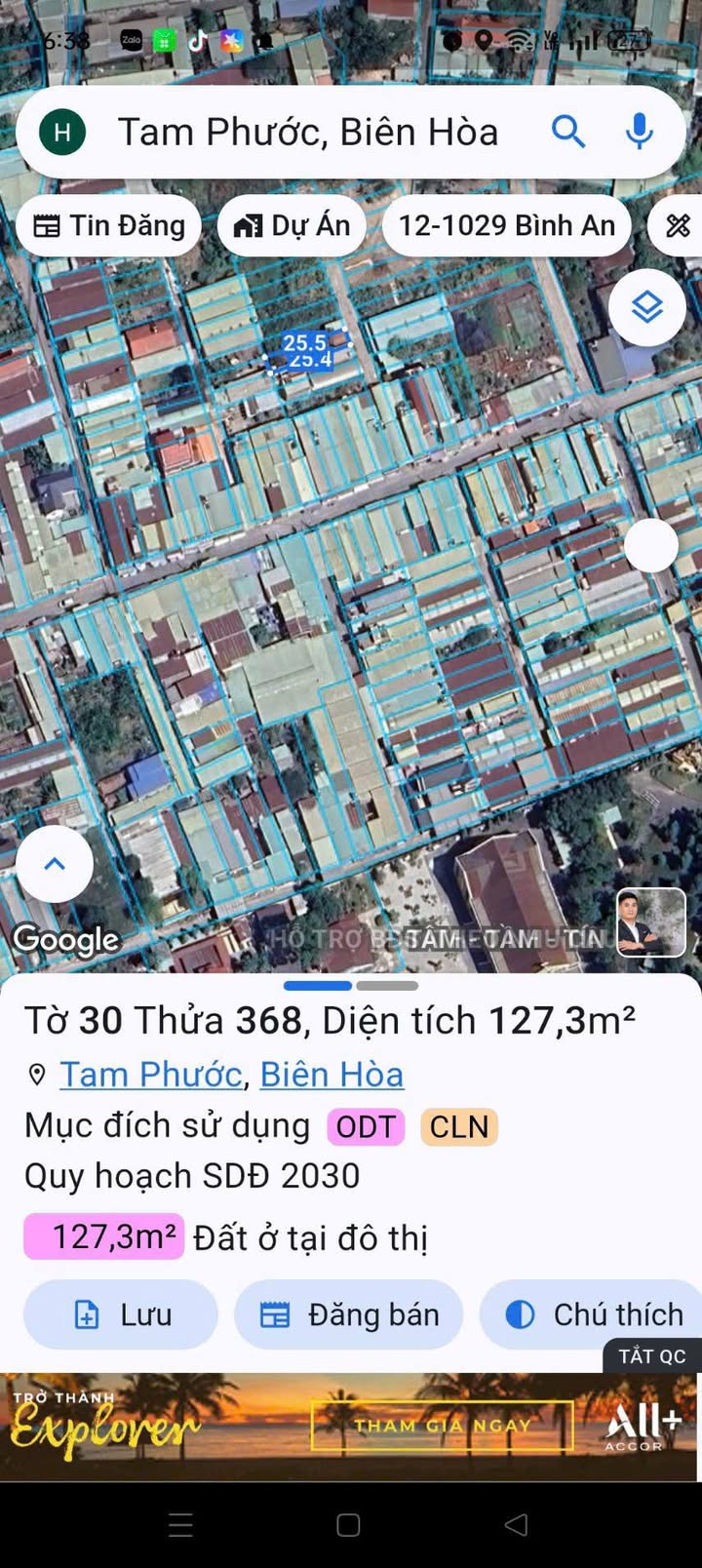 Đất thổ cư Tam Phước, Biên Hòa 127.5m² giá 1.2 tỷ - Cách chợ chỉ 50m!