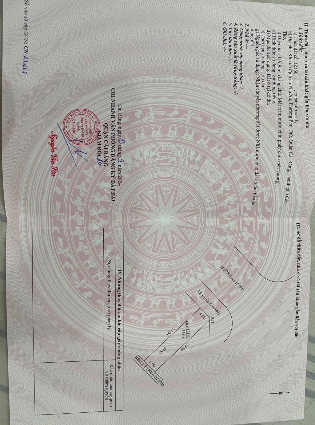 Bán nền đẹp đường A3 KDC Phú An, Cần Thơ 120m² - Giá chỉ 3,2 tỷ!