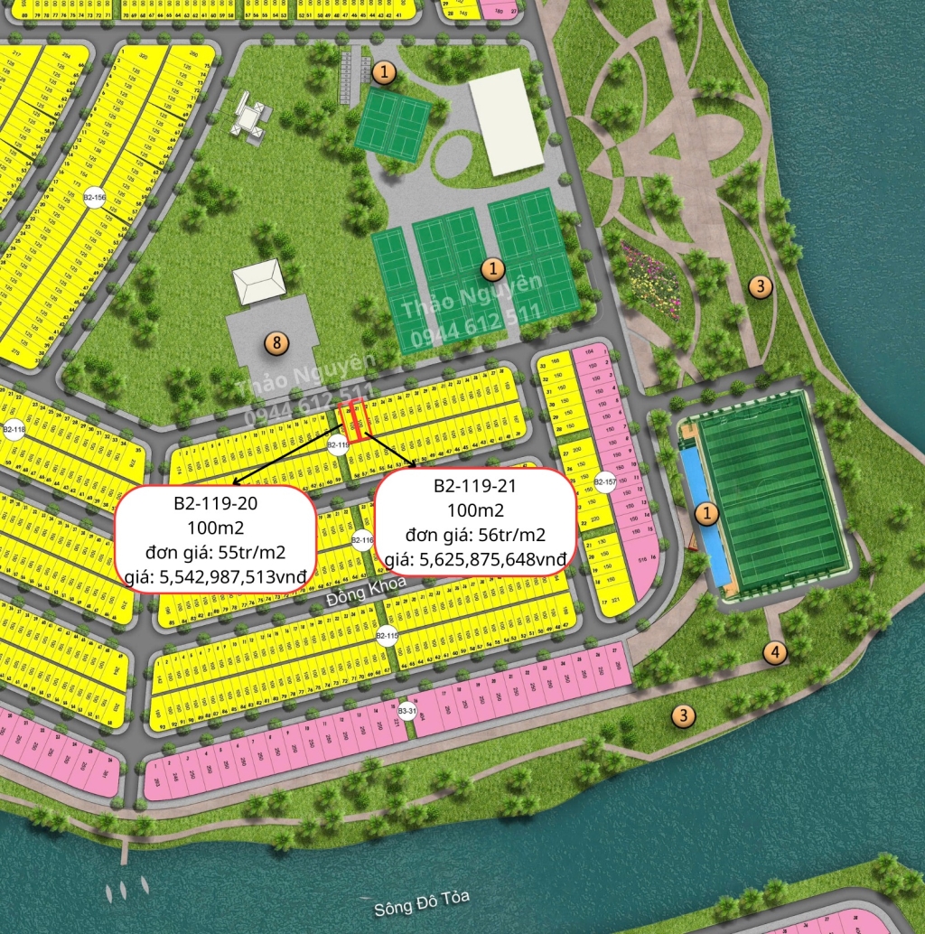 Lô đất đẹp Đầm Sen, 100m² giá 5.625 tỷ - View công viên tuyệt đẹp