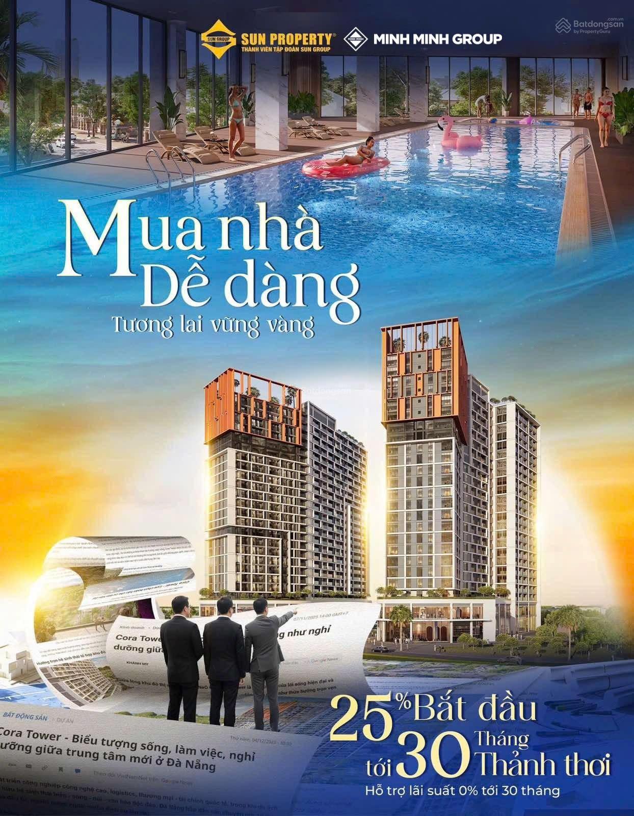 Căn hộ Cora Tower Hòa Xuân 52.2m² giá 2.557 tỷ - Suất ngoại giao hấp dẫn!