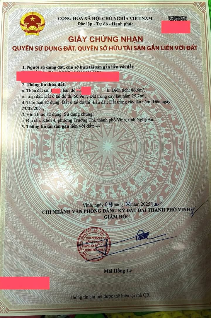 Đất nền Trường Thi Vinh 86m² giá 4.4 tỷ - Vị trí đắc địa gần Hồ Goong!