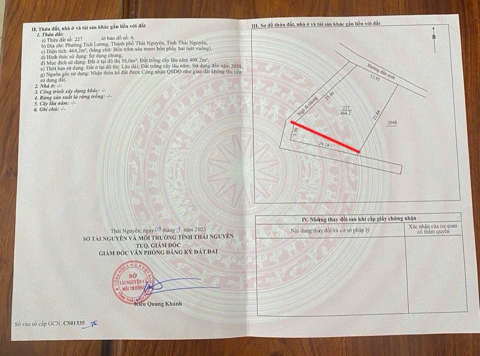 Đất thổ cư 464m² phường Tích Lương giá 2 tỷ - Tiện ích bao quanh